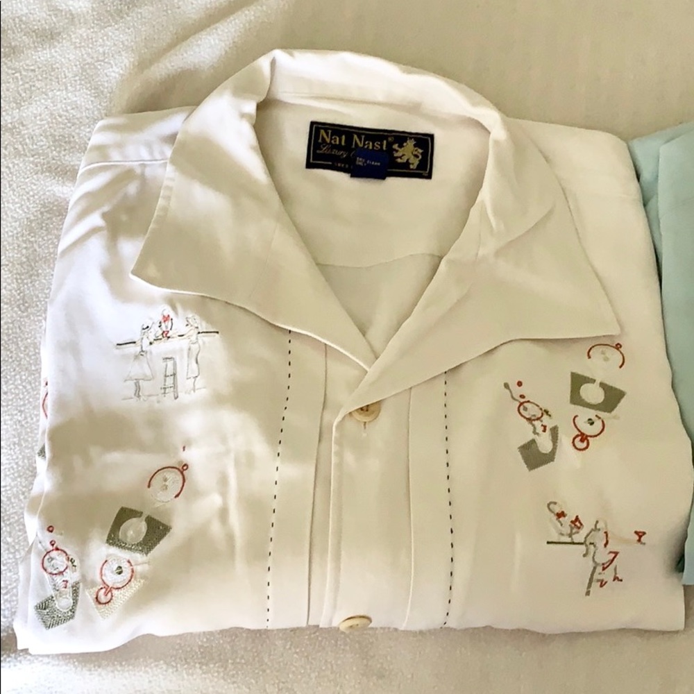 Nat Nast Button Down Shirt 100% silk